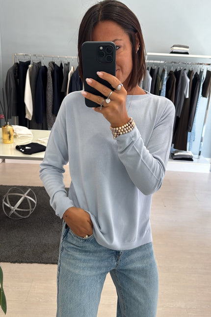 Maglia spacchi azzurro polvere kn