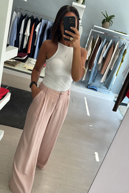 Pantalone modal rosa pastello cc