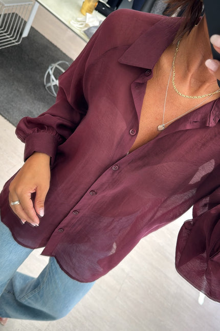 Camicia Lyocell bordeaux ak