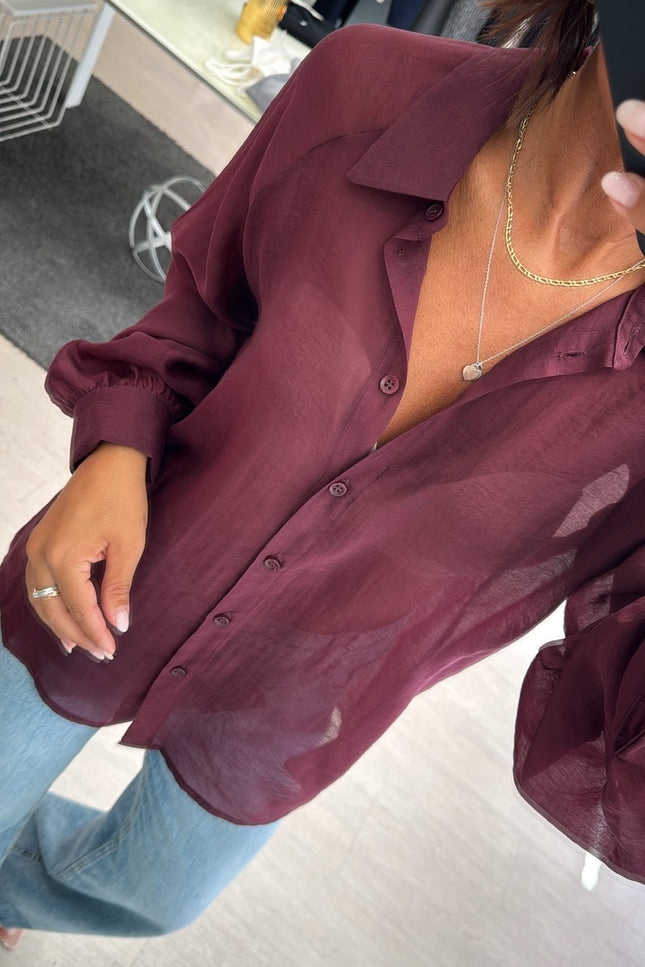 Camicia Lyocell bordeaux ak