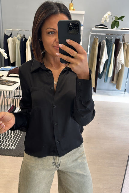 Camicia satin nera
