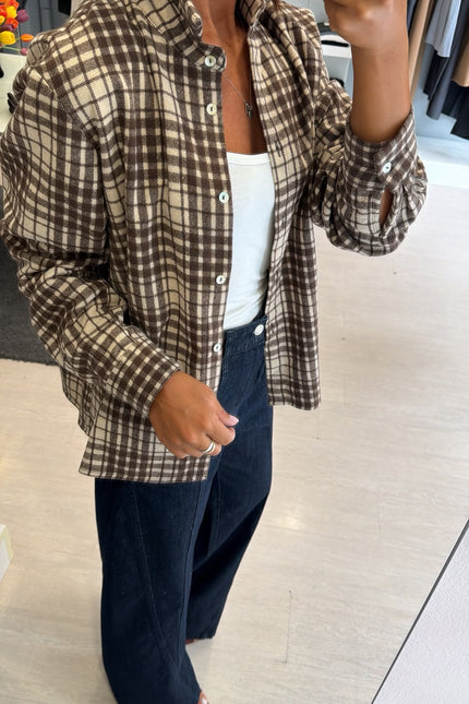 Camicia check cioccolato cc