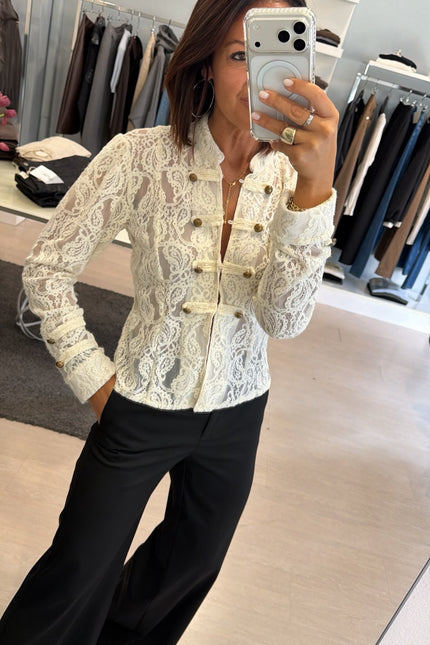 Camicia in pizzo avorio kk