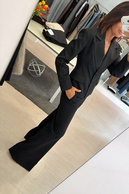 Pantalone wide-leg completo Nero Kn
