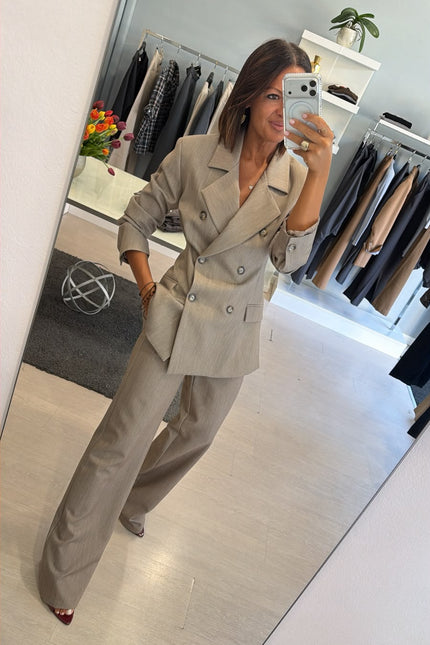 Giacca Robe Manteau completo tortora ak