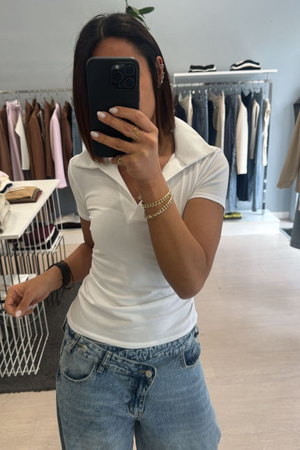 Polo bianca slim cc