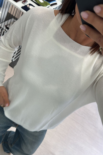 Maglia barca spacchetti bianca