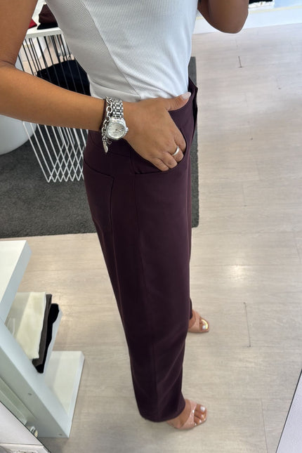 Pantalone tencel bordeaux