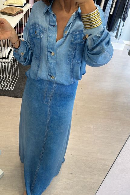 Gonna denim in chambray kk