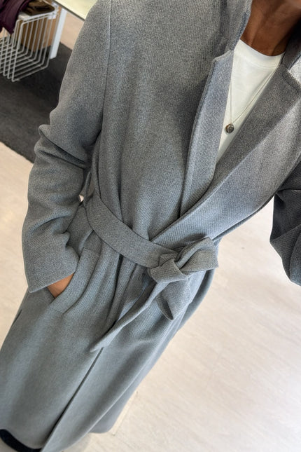 Cappotto lungo grigio melangè kk