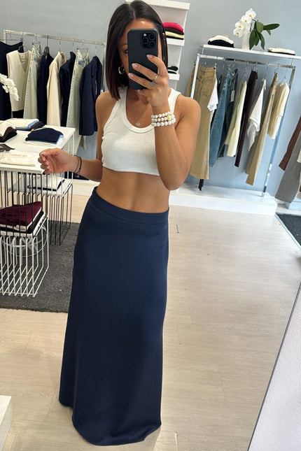 Gonna in satin blu kk