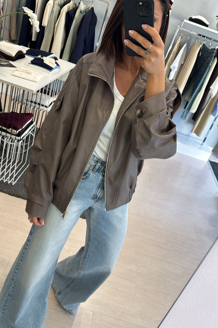 Bomber ecopelle fango