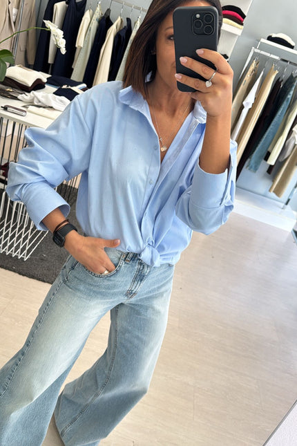 Camicia punto luce azzurra