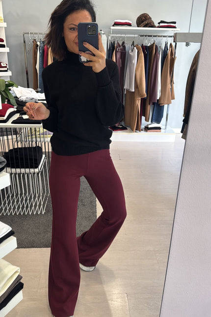 Pantalone zampa bordeaux