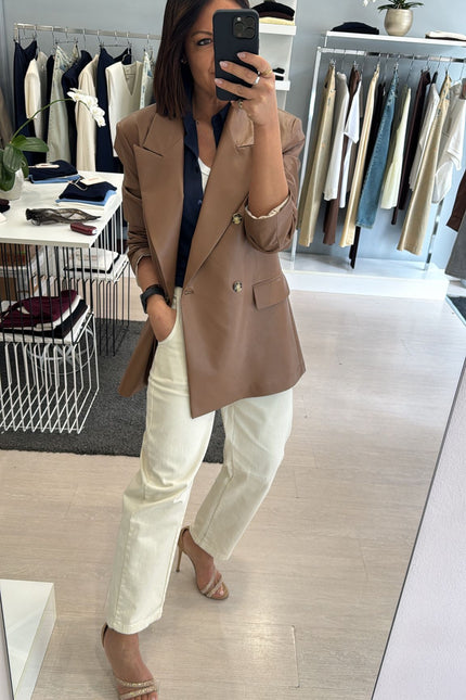 Pantalone barrel avorio kn