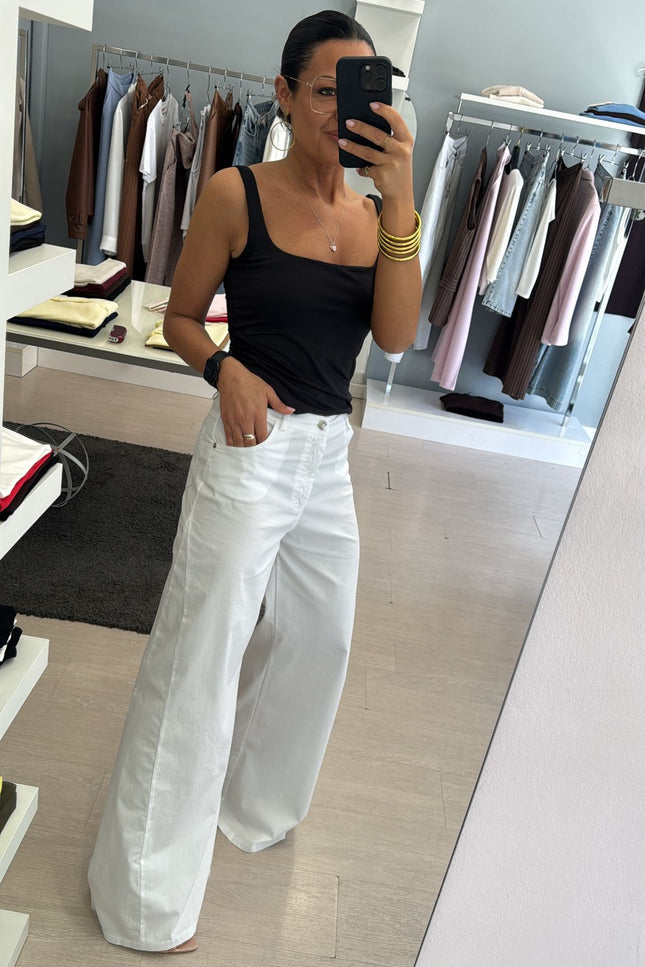 Jeans wide leg bianco kk