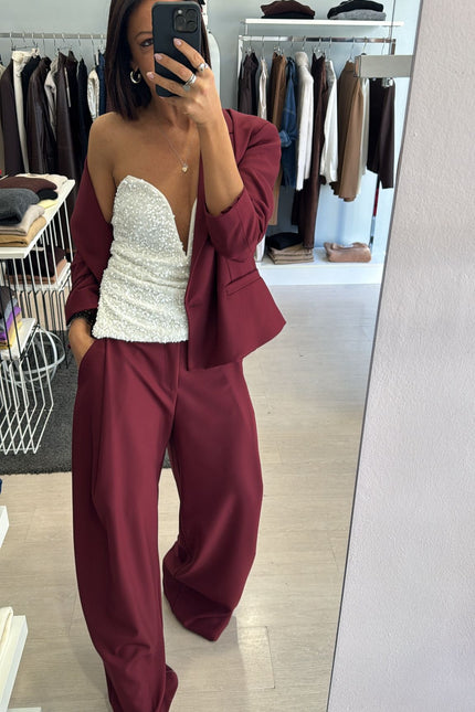 Top paillettes bianco