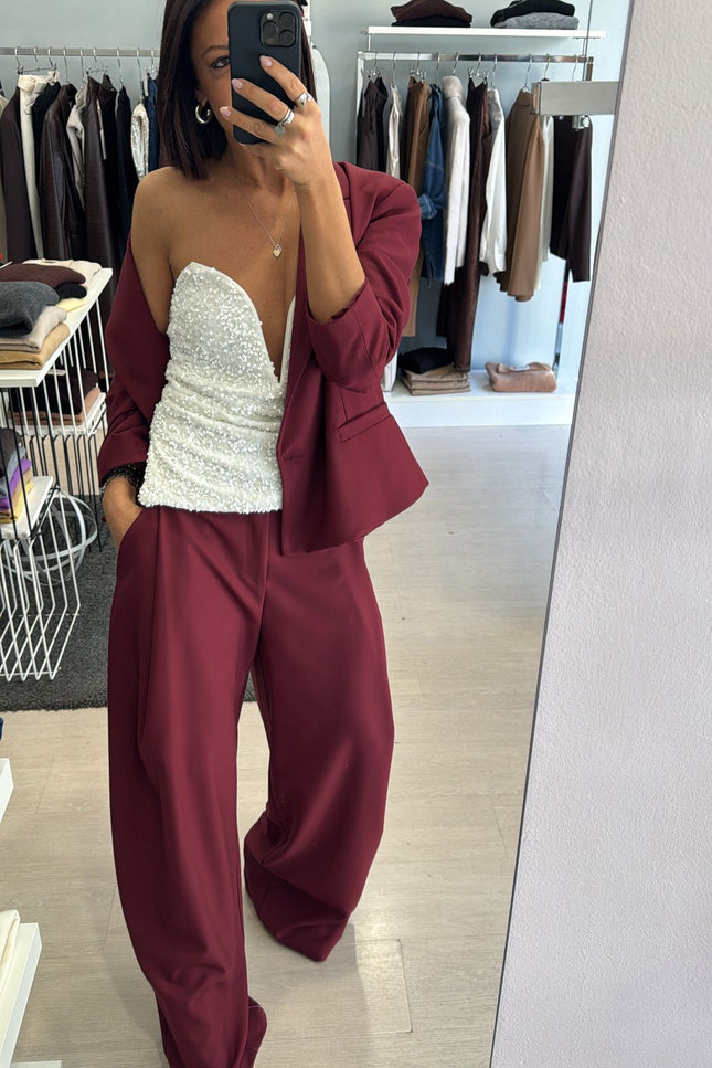 Top paillettes bianco