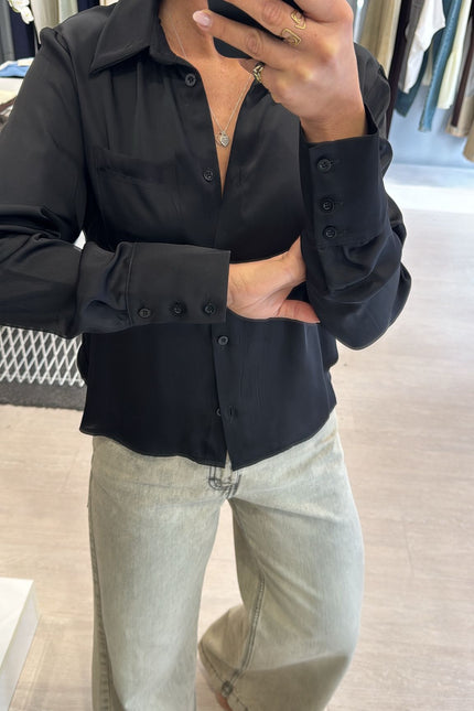Camicia satin nera