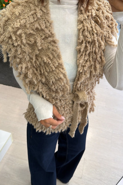 Smanicato bouclè beige kk