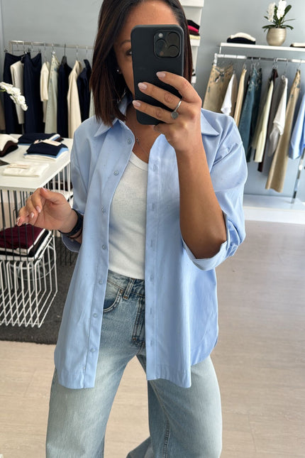 Camicia punto luce azzurra