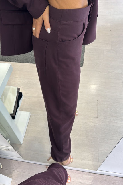 Pantalone tencel bordeaux