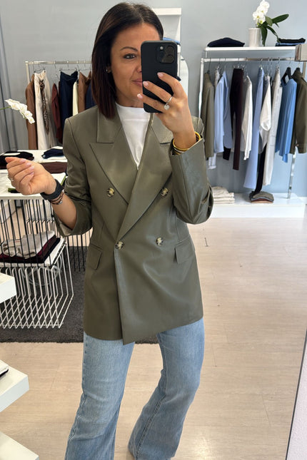 Giacca ecopelle militare