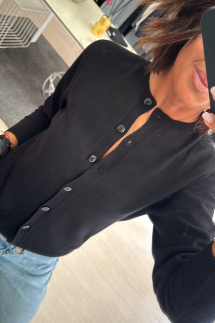 Cardigan regular nero kn