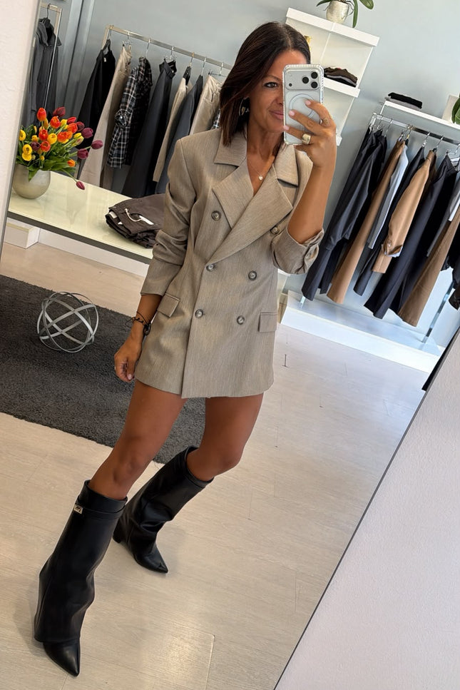 Giacca Robe Manteau completo tortora ak