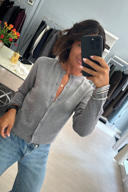 Cardigan regular grigio medio kn