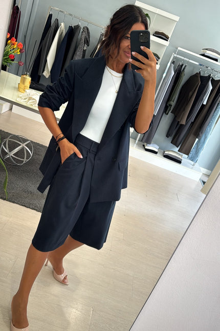 Blazer completo gessato blue navy kn