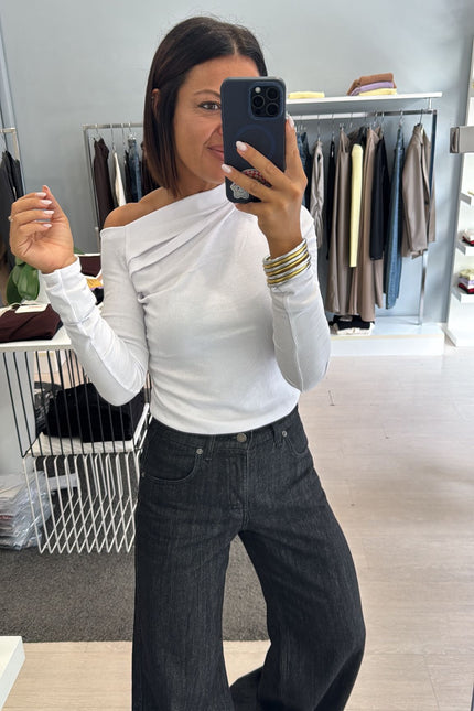 Maglia spalla scesa bianca