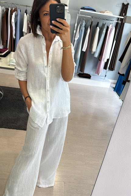 Camicia in lino bianca sl