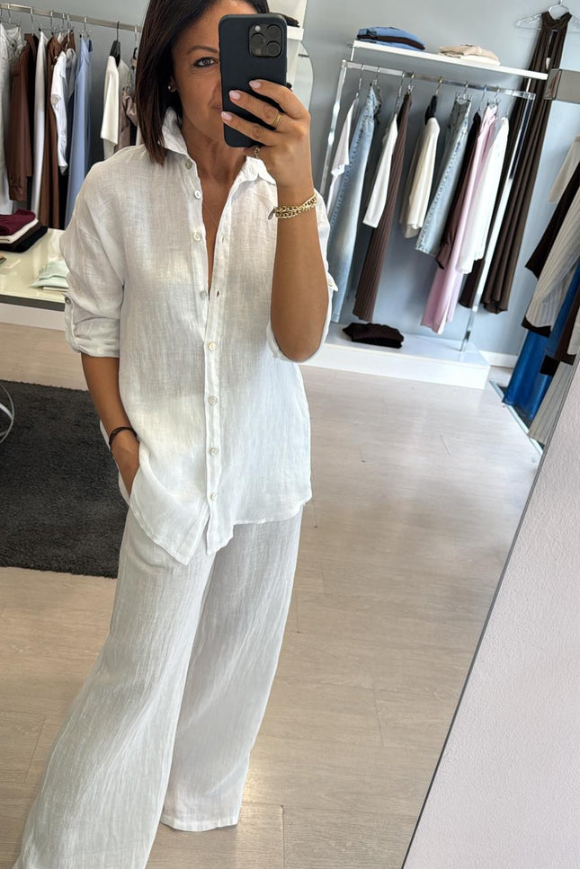 Camicia in lino bianca sl