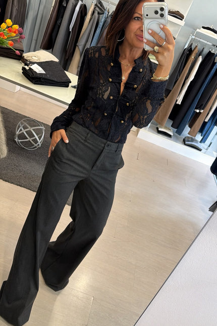 Camicia in pizzo nera kk