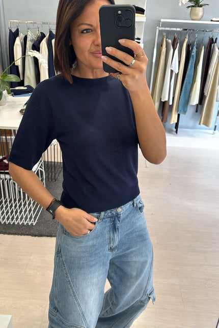 Girocollo blu manica corta kn