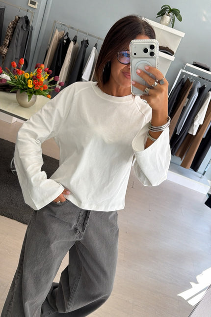 Maglia manica campana bianca kk