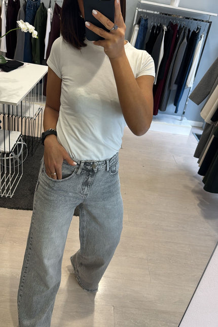 Denim wide leg grigio