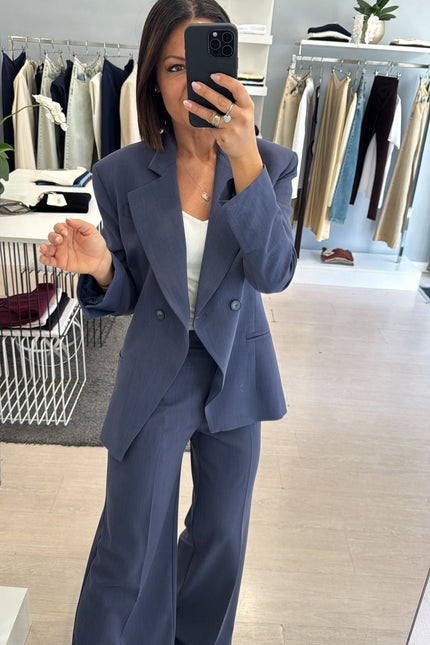 Pantalone completo melange blu kk