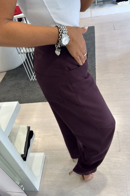 Pantalone tencel bordeaux