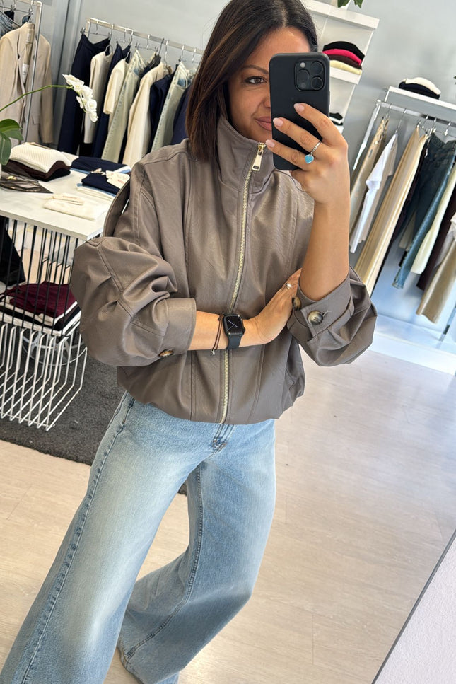 Bomber ecopelle fango