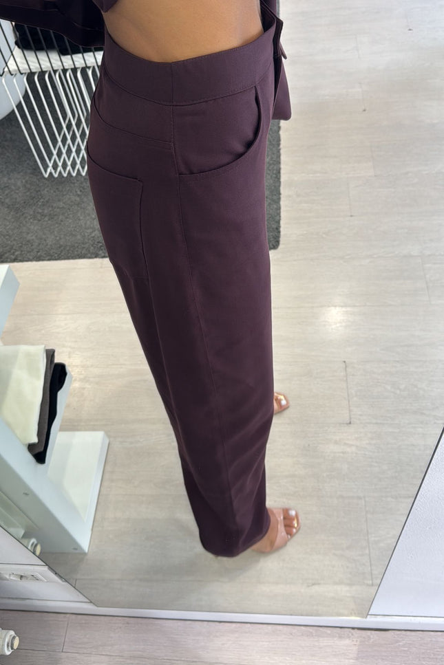 Pantalone tencel bordeaux