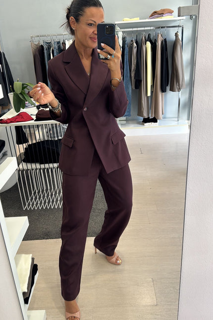 Pantalone tencel bordeaux