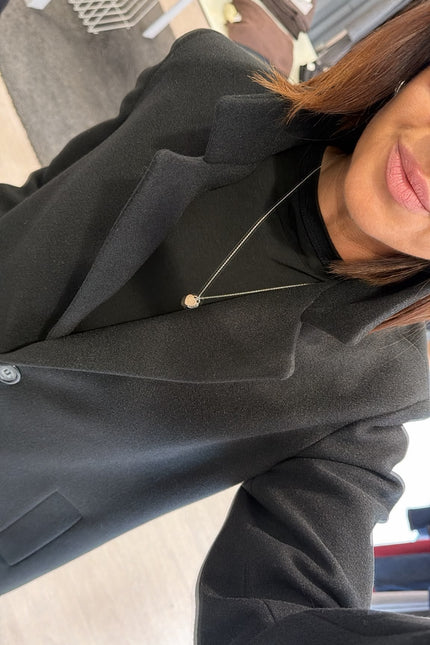 Cappotto Lungo Monopetto Nero Ak