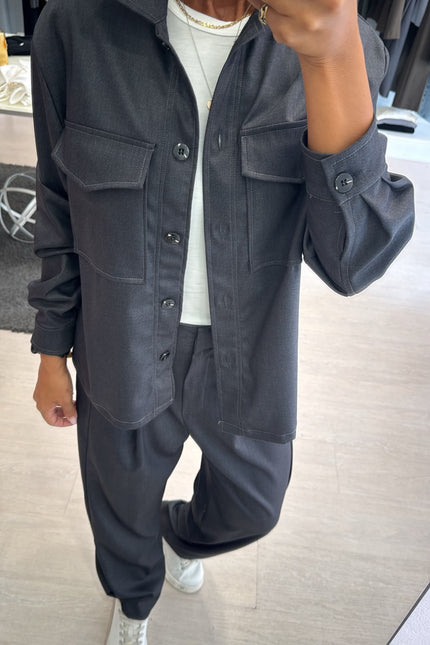 Camicia overshirt grigio piombo ak