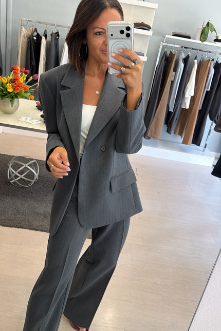 Blazer antracite micro-gessato completo kn