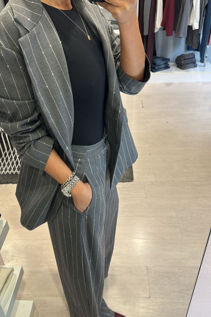 Pantalone gessato grigio