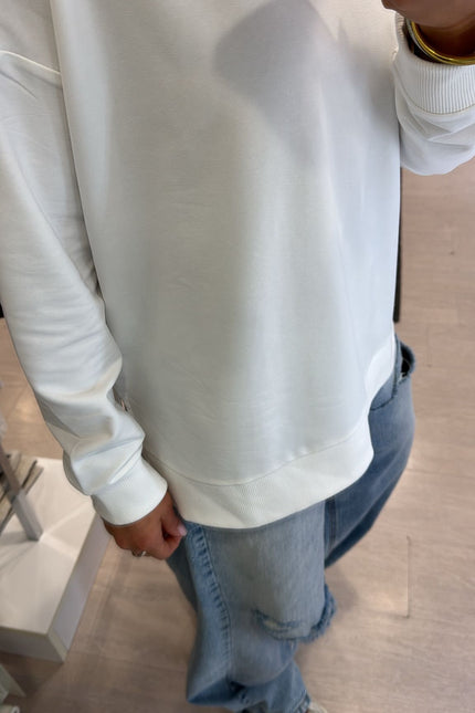 Felpa girocollo bianca