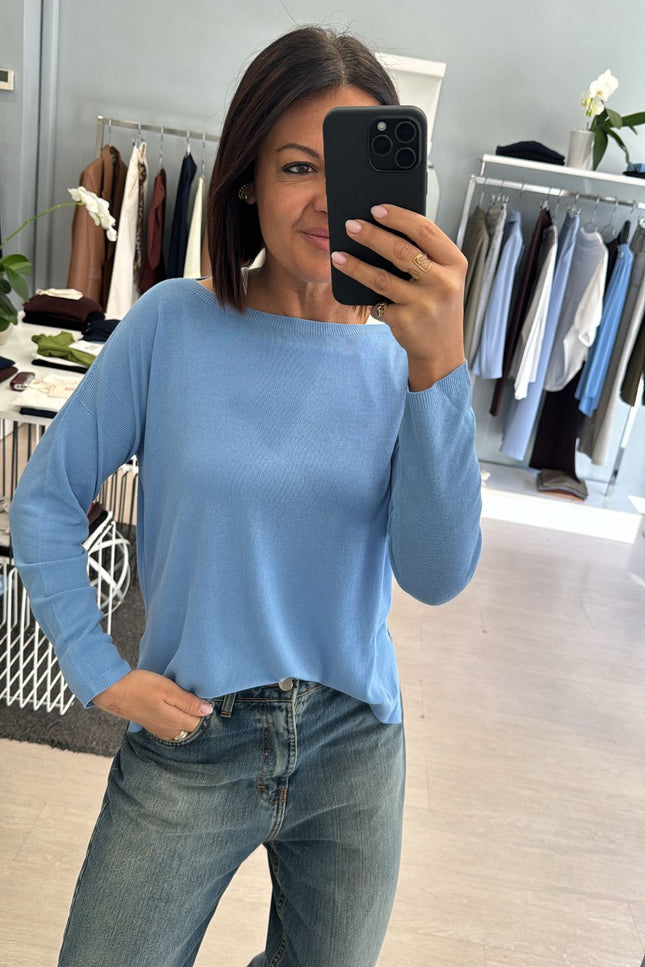Maglia barca spacchetti azzurra