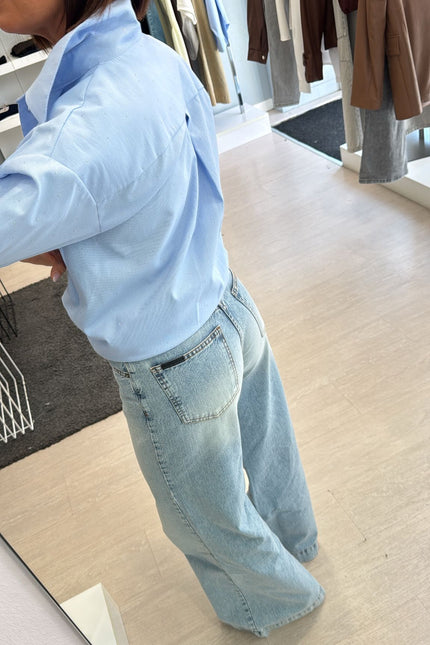 Camicia punto luce azzurra